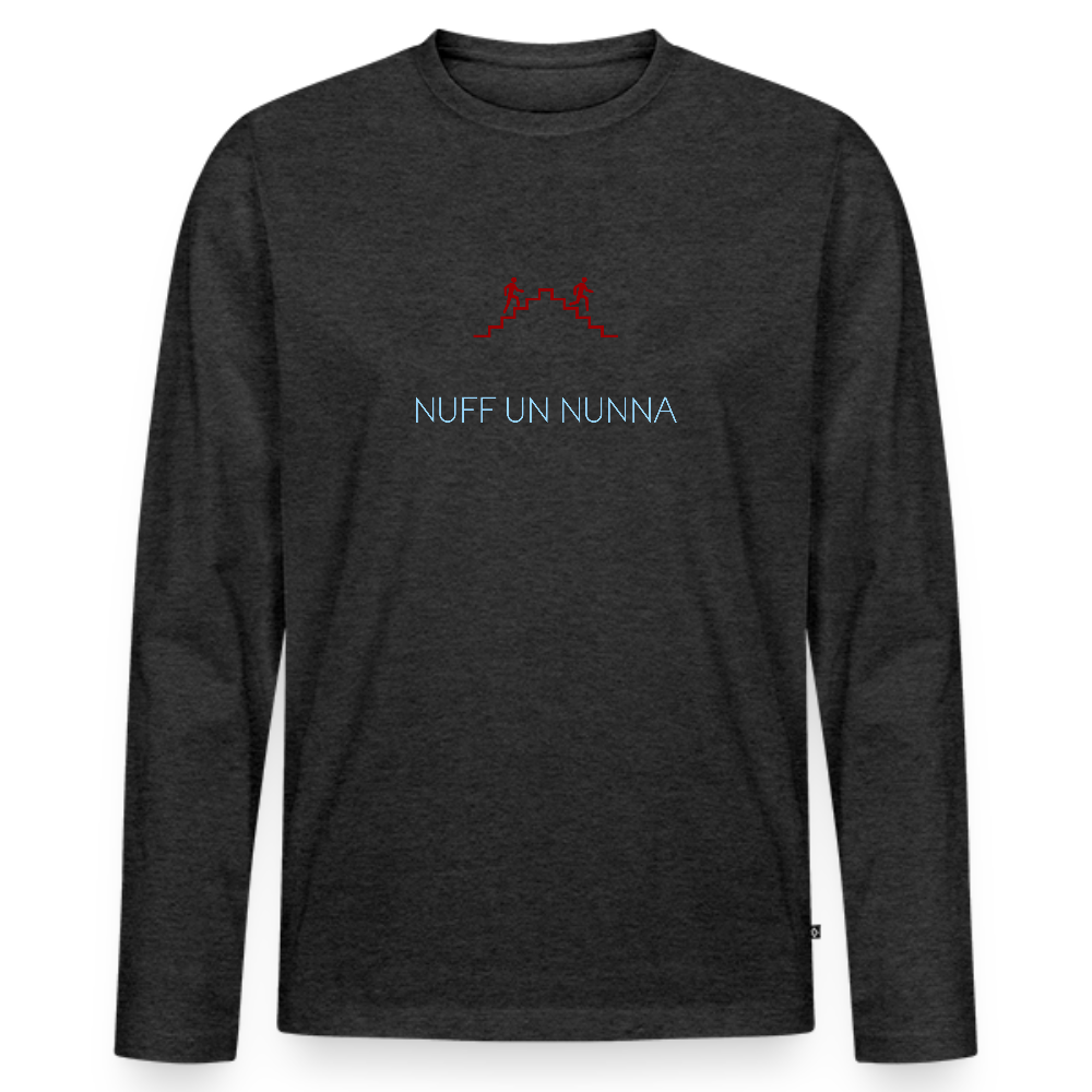 HERREN ORGANIC LANGARM-SHIRT - NUFF UN NUNNA DARK - Anthrazit meliert