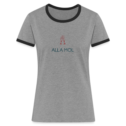 DAMEN KONTRAST SHIRT - ALLA MOL TRANSPARENT - Grau meliert/Schwarz