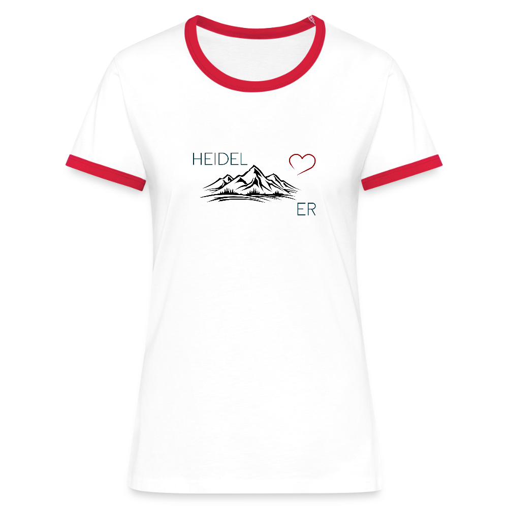 DAMEN KONTRAST SHIRT- HEIDEL(BERG)ER TRANSPARENT - Weiß/Rot