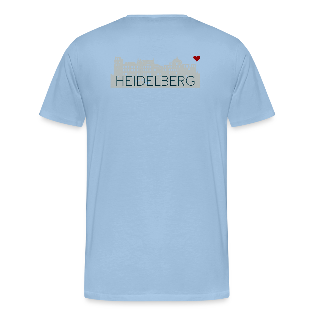 HERREN ORGANIC SHIRT - HEIDELBERGER SCHLOSS (DESIGN HINTEN) TRANSPARENT - Sky