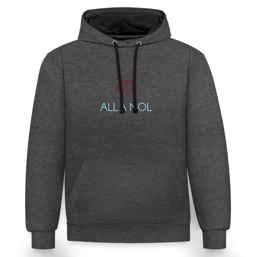 UNISEX HOODIE - ALLA MOL BIER DARK - Anthrazit/Schwarz