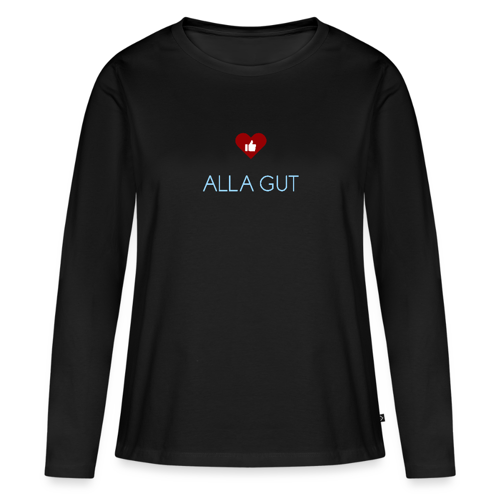 DAMEN ORGANIC LANGARM-SHIRT - ALLA GUT DARK - Schwarz