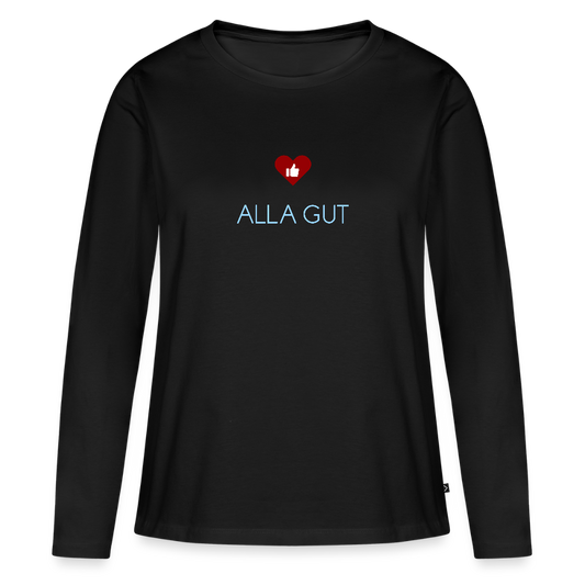 DAMEN ORGANIC LANGARM-SHIRT - ALLA GUT DARK - Schwarz