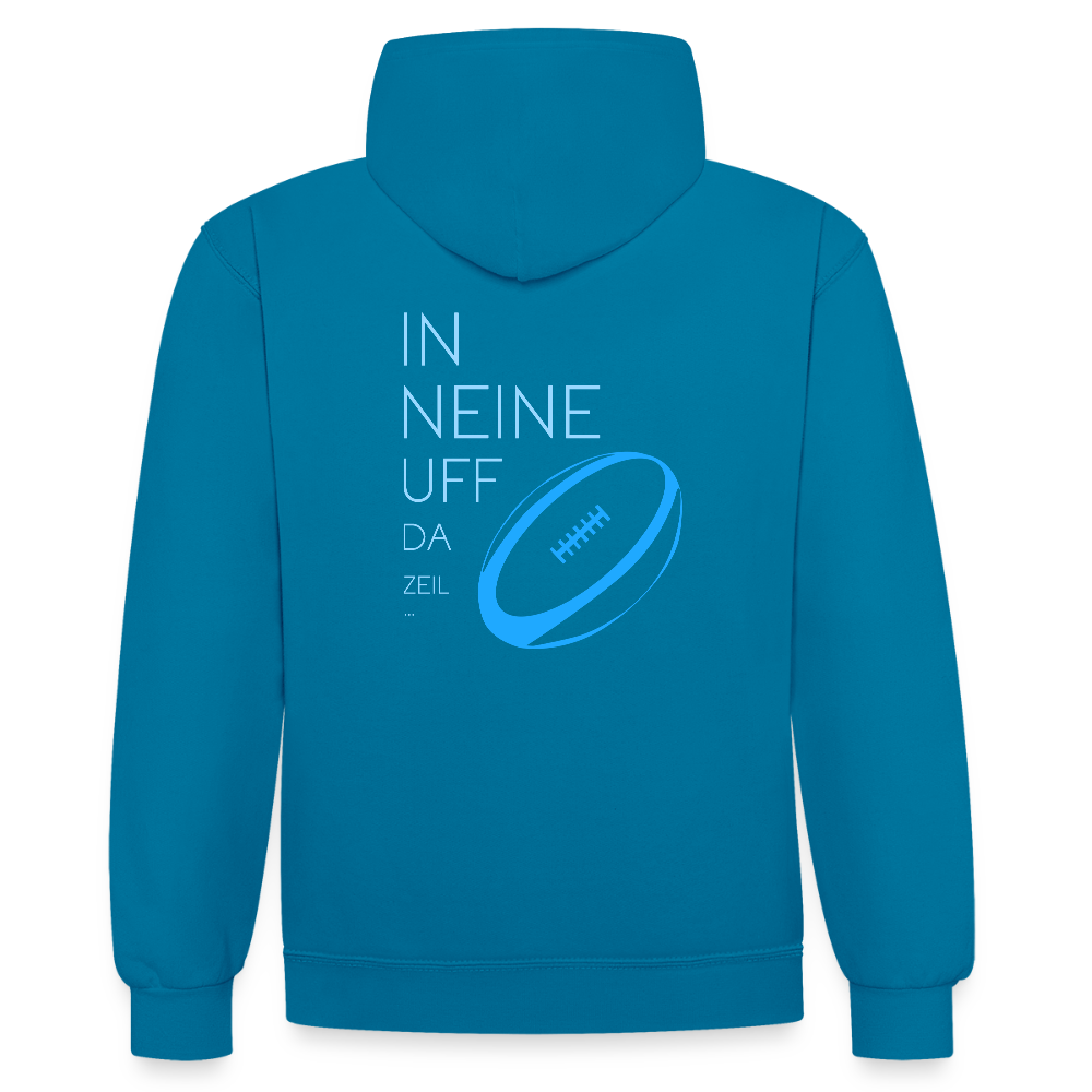 UNISEX HOODIE - IN NEINE UFF DA ZEIL RUGBY DARK - Pfauenblau/Grau meliert