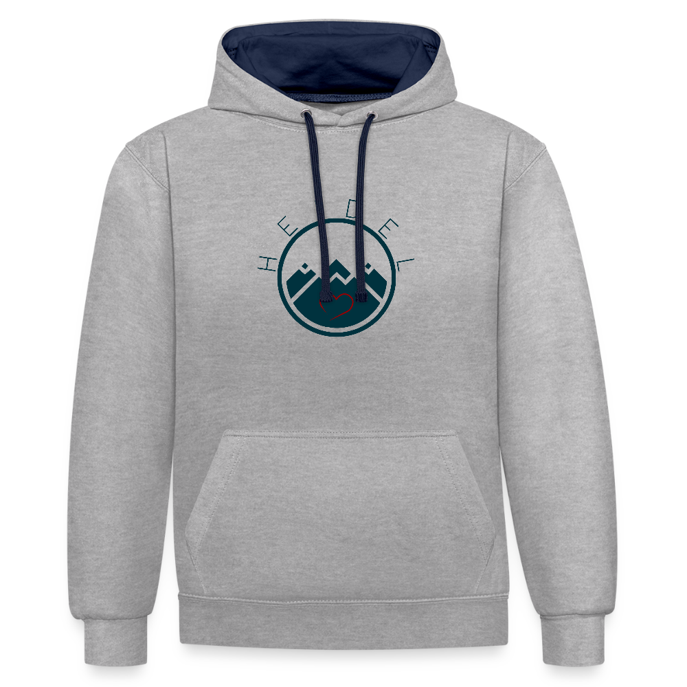 UNISEX HOODIE - HEIDELSTORE TRANSPARENT - Grau meliert/Navy