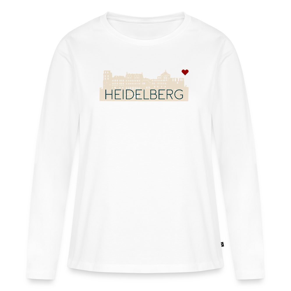 DAMEN ORGANIC LANGARM-SHIRT - HEIDELBERGER SCHLOSS TRANSPARENT - Weiß