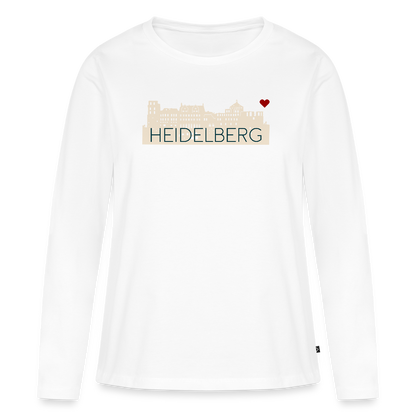 DAMEN ORGANIC LANGARM-SHIRT - HEIDELBERGER SCHLOSS TRANSPARENT - Weiß