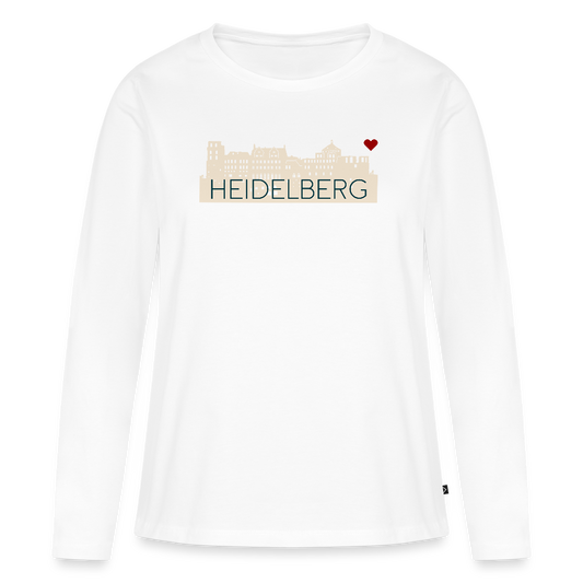 DAMEN ORGANIC LANGARM-SHIRT - HEIDELBERGER SCHLOSS TRANSPARENT - Weiß