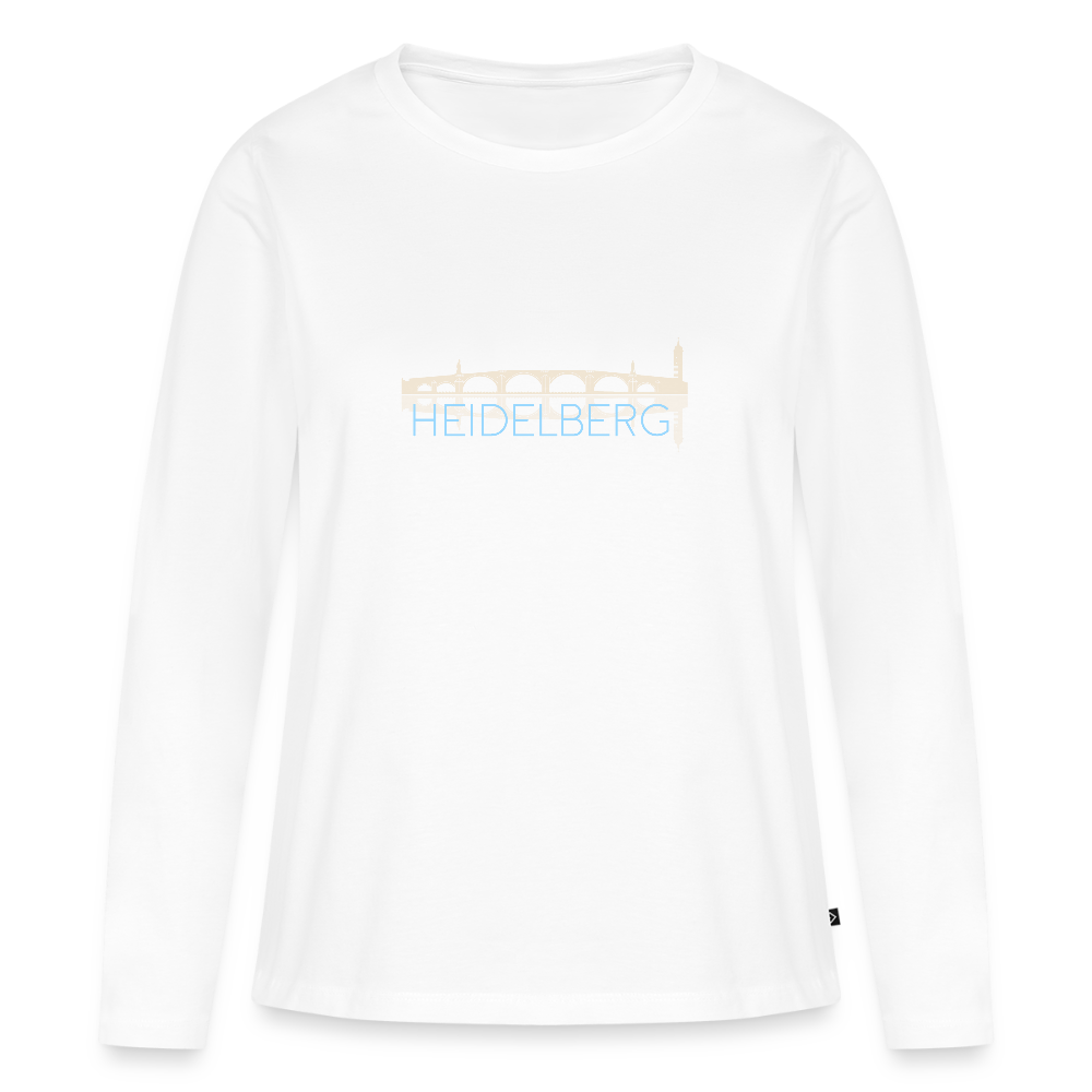 DAMEN ORGANIC LANGARM-SHIRT - ALTE BRÜCKE HEIDELBERG DARK - Weiß
