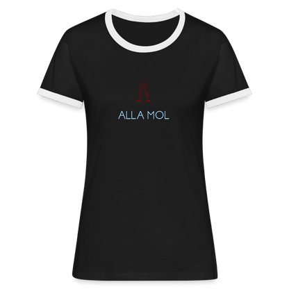 DAMEN KONTRAST SHIRT - ALLA MOL DARK - Schwarz/Weiß