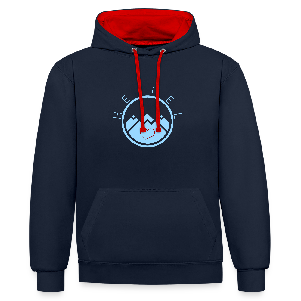 UNISEX HOODIE - HEIDELSTORE DARK - Navy/Rot