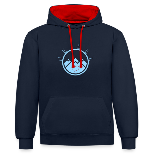 UNISEX HOODIE - HEIDELSTORE DARK - Navy/Rot