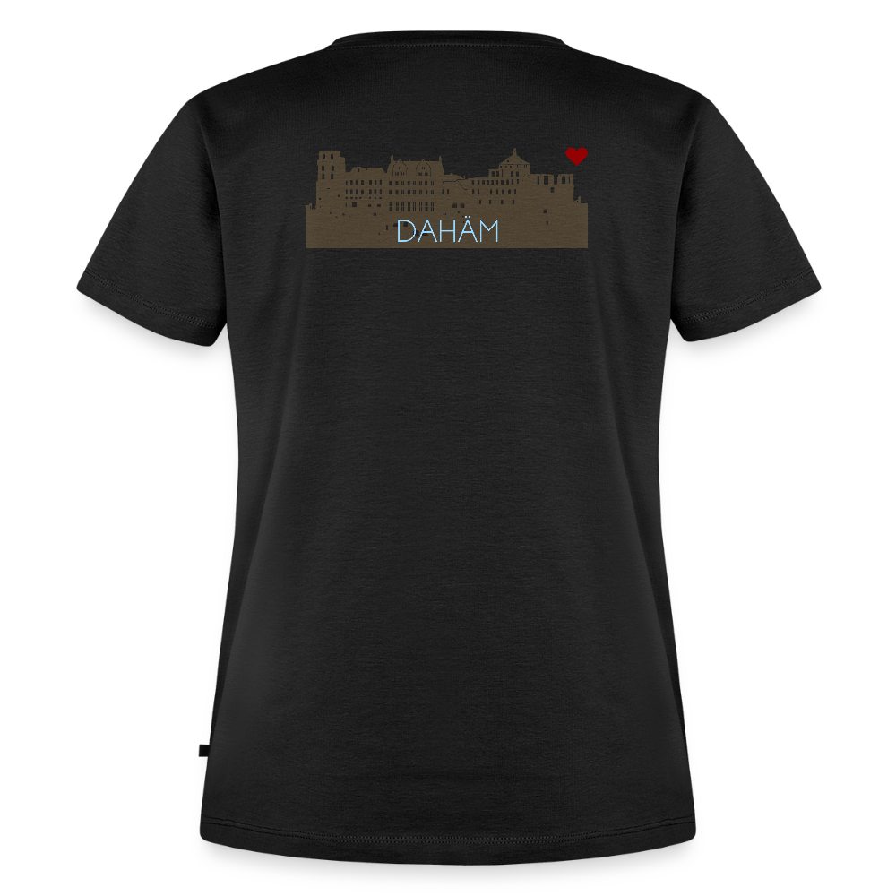 DAMEN ORGANIC SHIRT - HEIDELBERGER SCHLOSS DAHÄM (DESIGN HINTEN) DARK - Schwarz