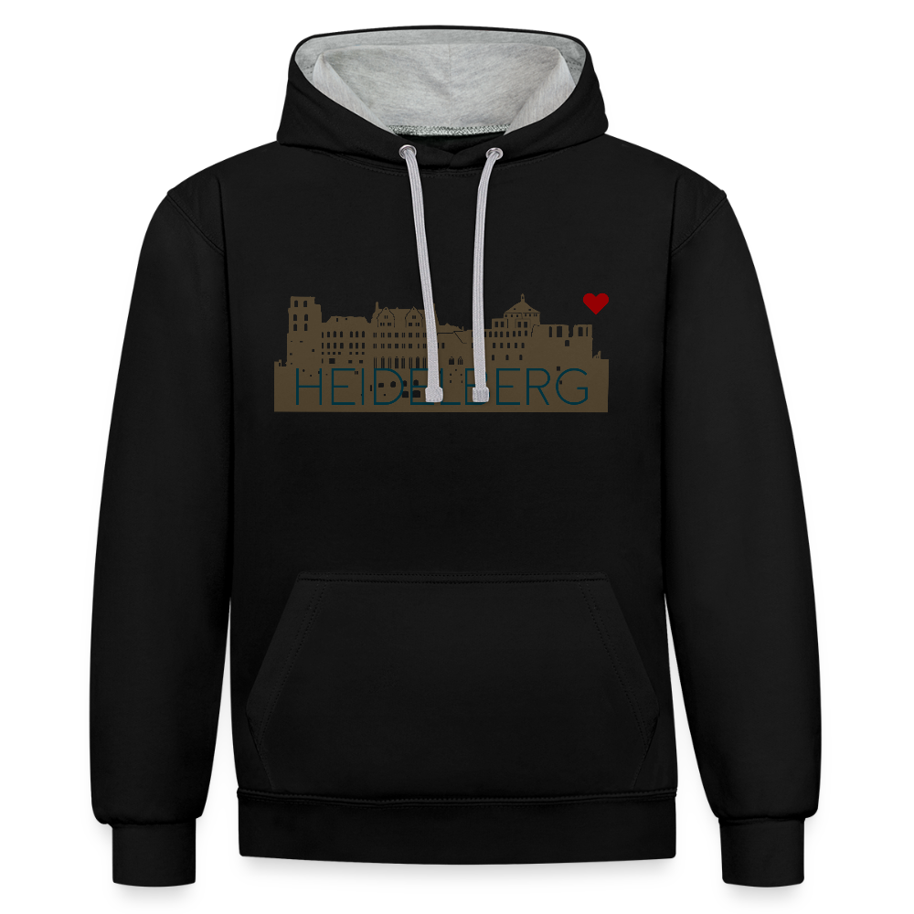 UNISEX HOODIE - HEIDELBERGER SCHLOSS DARK - Schwarz/Grau meliert