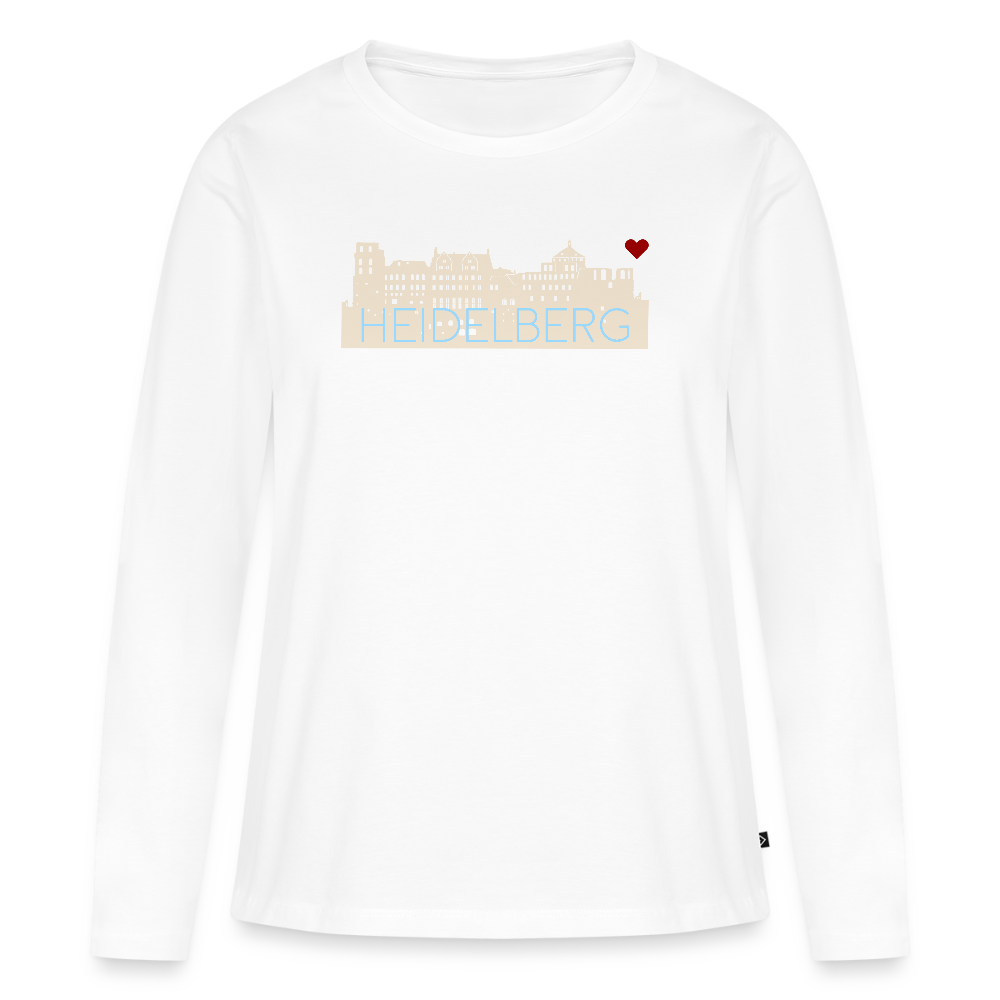 DAMEN ORGANIC LANGARM-SHIRT - HEIDELBERGER SCHLOSS DARK - Weiß