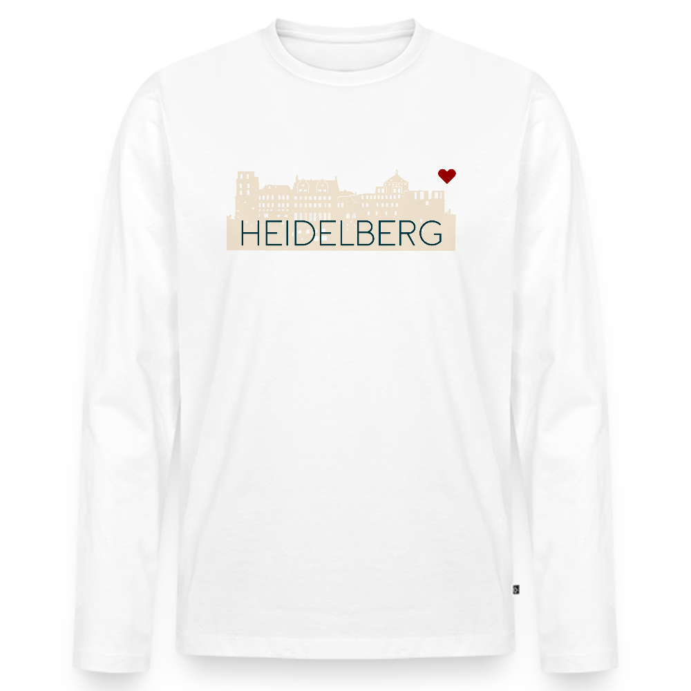 HERREN ORGANIC LANGARM-SHIRT - HEIDELBERGER SCHLOSS TRANSPARENT - Weiß