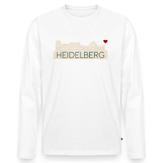 HERREN ORGANIC LANGARM-SHIRT - HEIDELBERGER SCHLOSS TRANSPARENT - Weiß