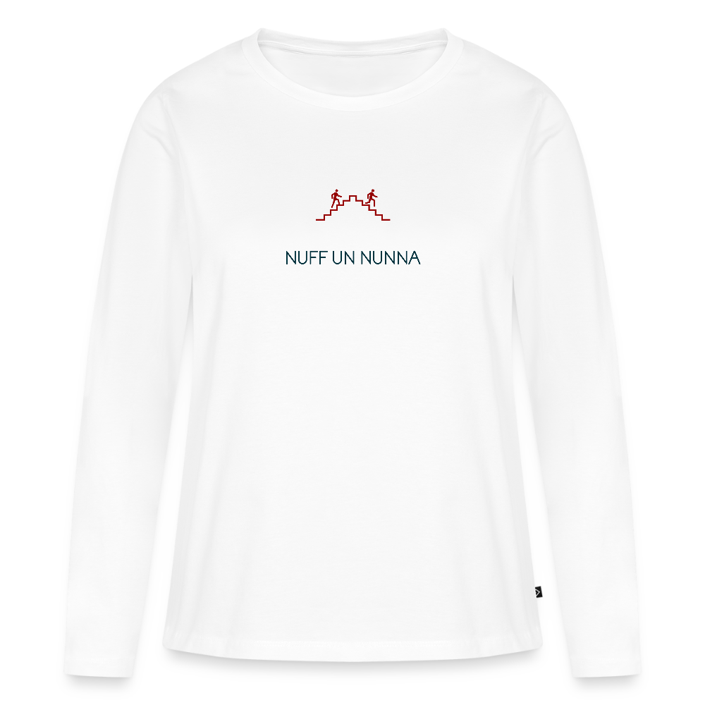 DAMEN ORGANIC LANGARM-SHIRT - NUFF UN NUNNA TRANSPARENT - Weiß