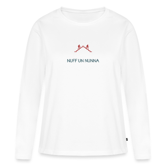 DAMEN ORGANIC LANGARM-SHIRT - NUFF UN NUNNA TRANSPARENT - Weiß