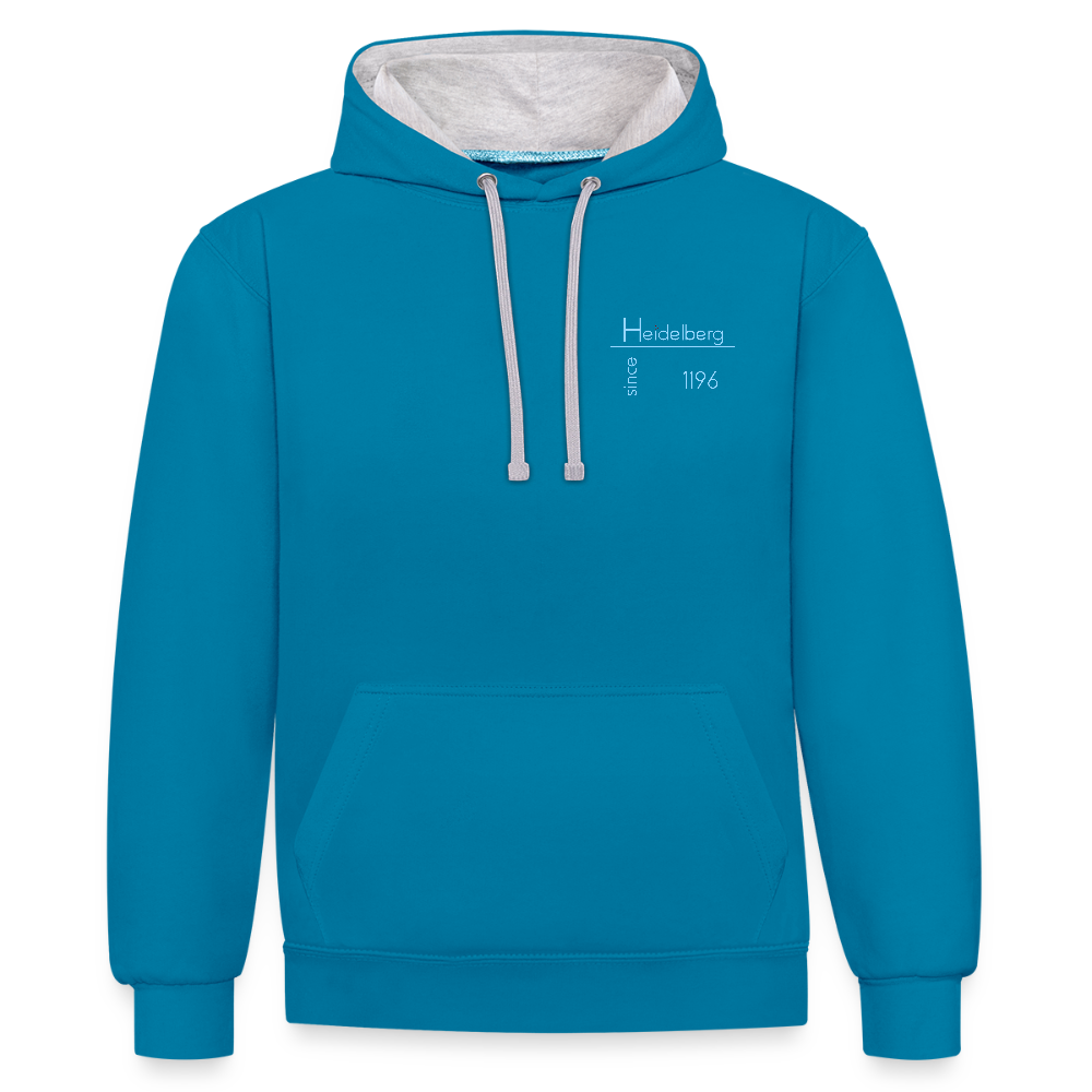 UNISEX HOODIE  - HEIDELBERG SINCE DARK - Pfauenblau/Grau meliert