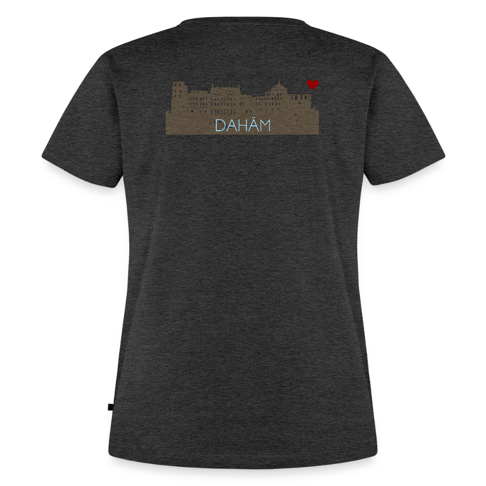 DAMEN ORGANIC SHIRT - HEIDELBERGER SCHLOSS DAHÄM (DESIGN HINTEN) DARK - Anthrazit meliert