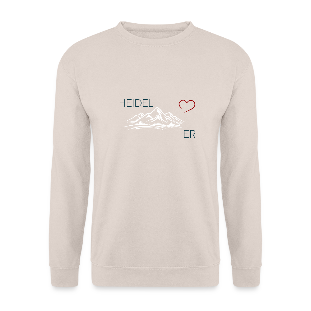UNISEX SWEATSHIRT - HEIDEL(BERG)ER  MIT HERZ TRANSPARENT - Sand