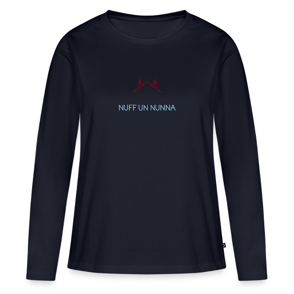 DAMEN ORGANIC LANGARM-SHIRT - NUFF UN NUNNA DARK - Navy