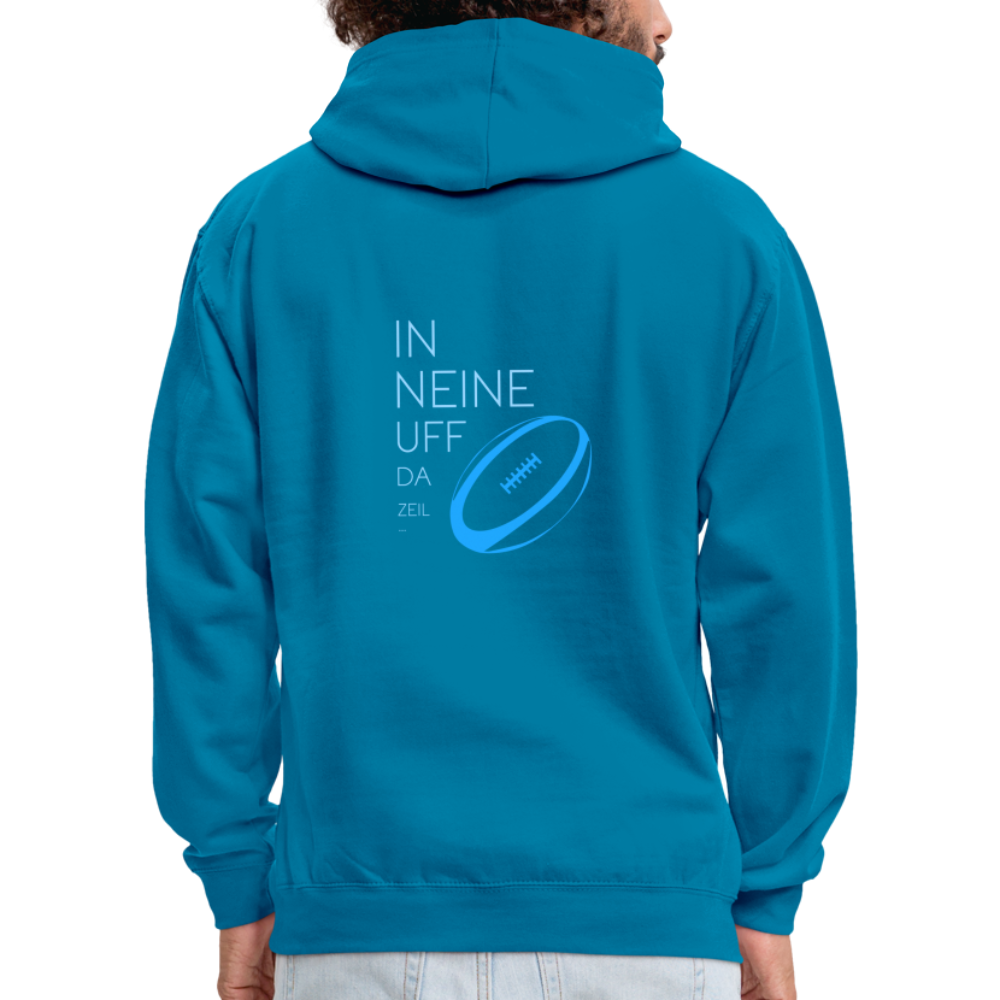 UNISEX HOODIE - IN NEINE UFF DA ZEIL RUGBY DARK - Pfauenblau/Grau meliert