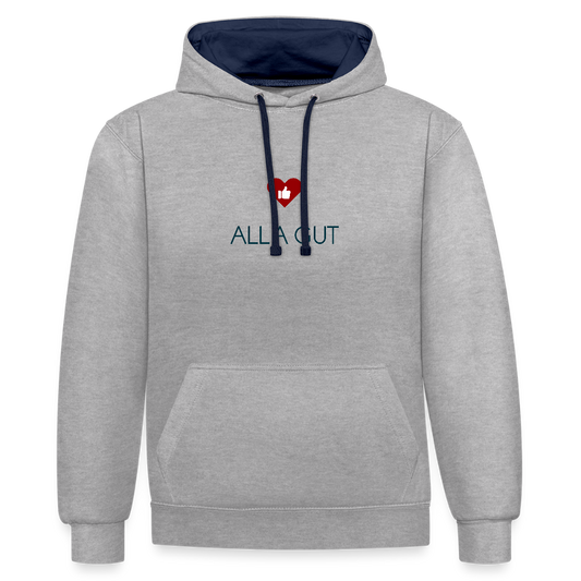 UNISEX HOODIE - ALLA GUT TRANSPARENT - Grau meliert/Navy