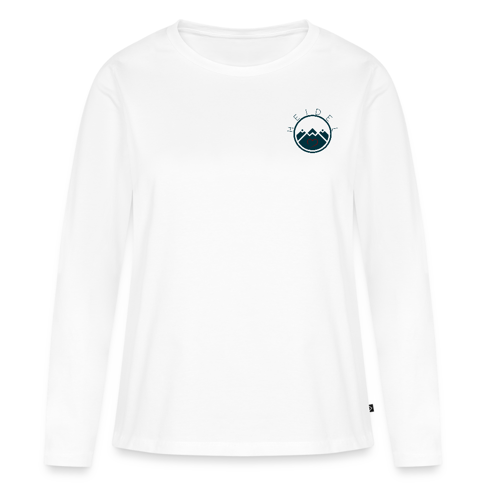 DAMEN ORGANIC LANGARM-SHIRT - HEIDELBERGER SCHLOSS DAHÄM (DESIGN HINTEN) TRANSPARENT - Weiß