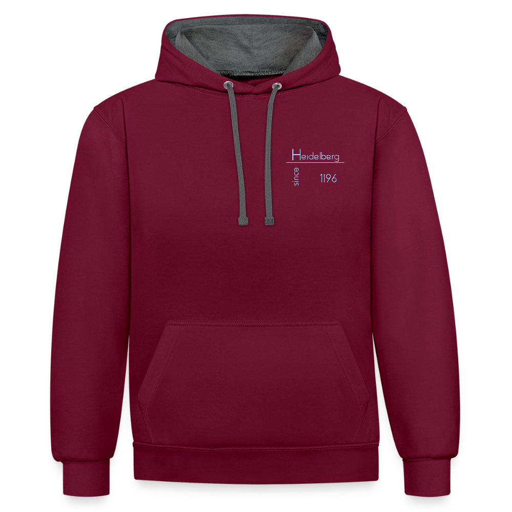 UNISEX HOODIE  - HEIDELBERG SINCE DARK - Weinrot/Anthrazit