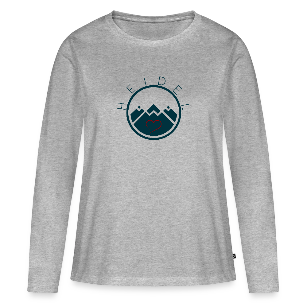 DAMEN ORGANIC LANGARM-SHIRT - HEIDELSTORE TRANSPARENT - Grau meliert
