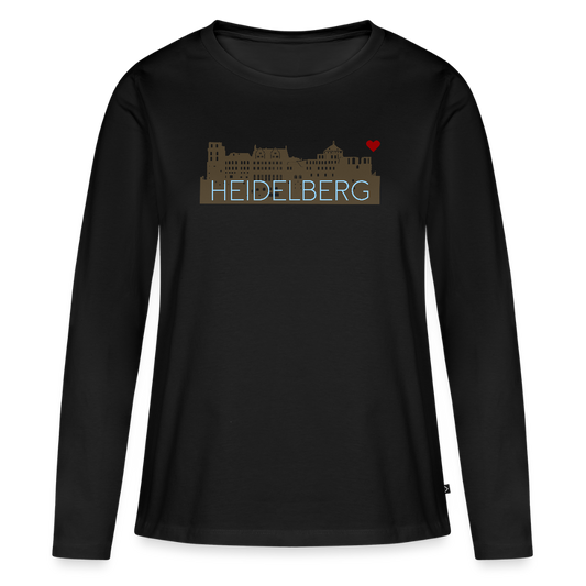 DAMEN ORGANIC LANGARM-SHIRT - HEIDELBERGER SCHLOSS DARK - Schwarz