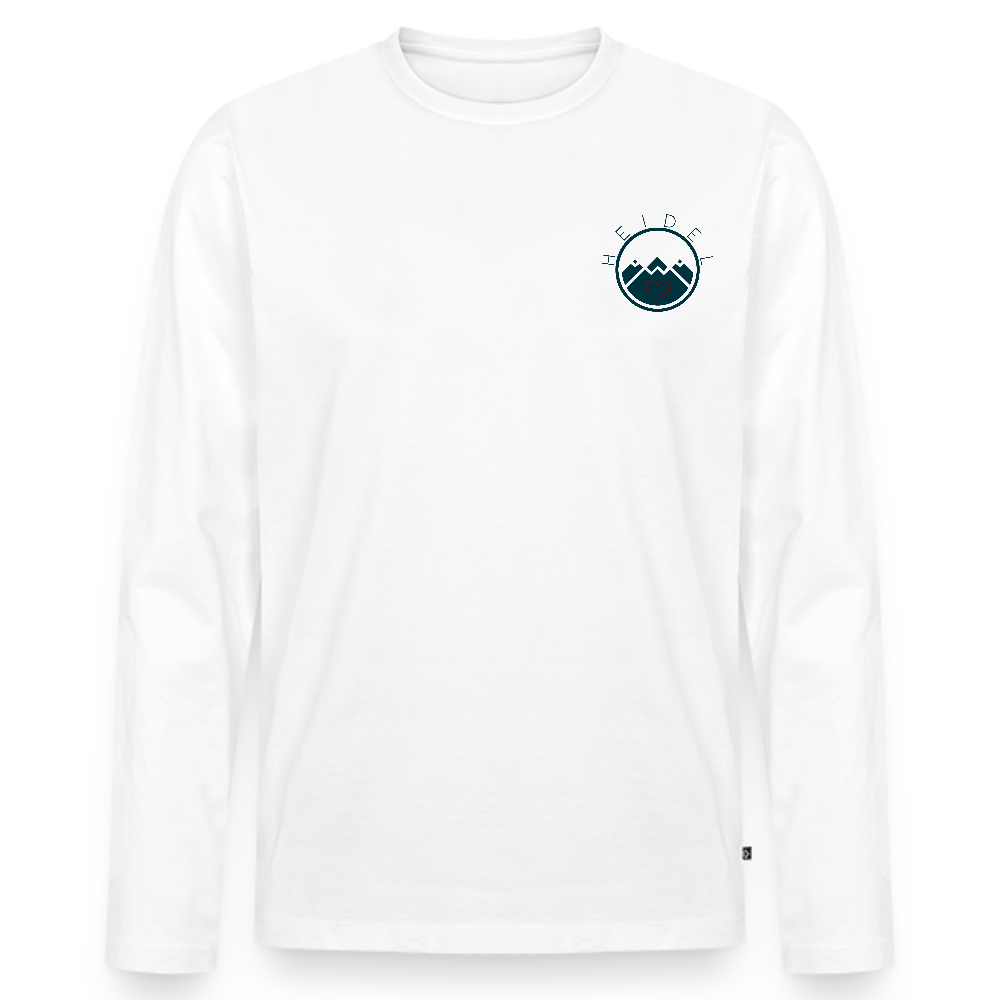 HERREN ORGANIC LANGARM-SHIRT - HEIDELBERGER SCHLOSS (DESIGN HINTEN) TRANSPARENT - Weiß