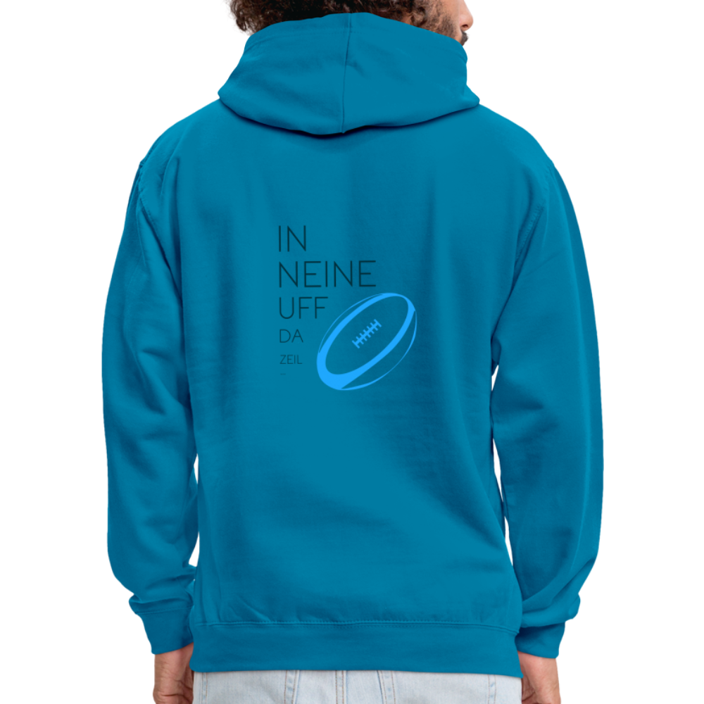 UNISEX HOODIE - IN NEINE UFF DA ZEIL RUGBY TRANSPARENT - Pfauenblau/Grau meliert