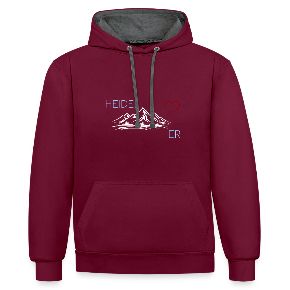 UNISEX HOODIE - HEIDEL(BERG)ER MIT HERZ DARK - Weinrot/Anthrazit