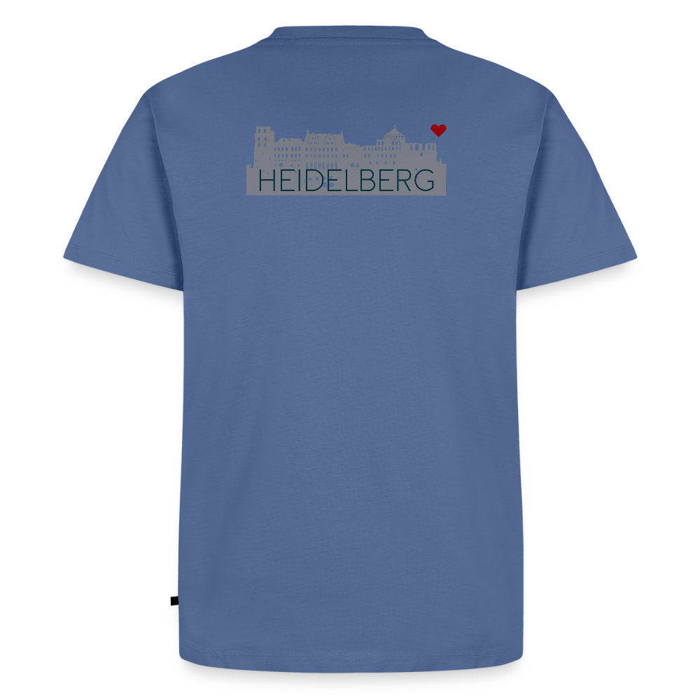 HERREN ORGANIC SHIRT - HEIDELBERGER SCHLOSS (DESIGN HINTEN) TRANSPARENT - Taubenblau