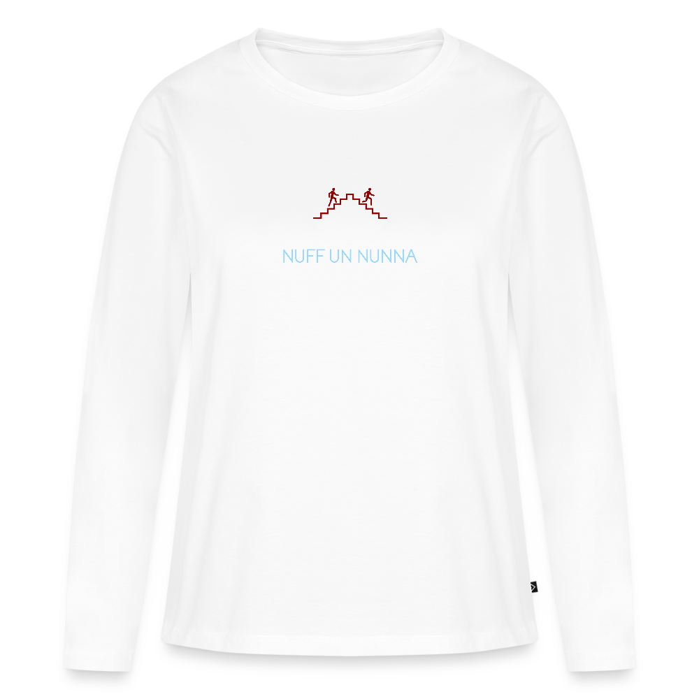 DAMEN ORGANIC LANGARM-SHIRT - NUFF UN NUNNA DARK - Weiß