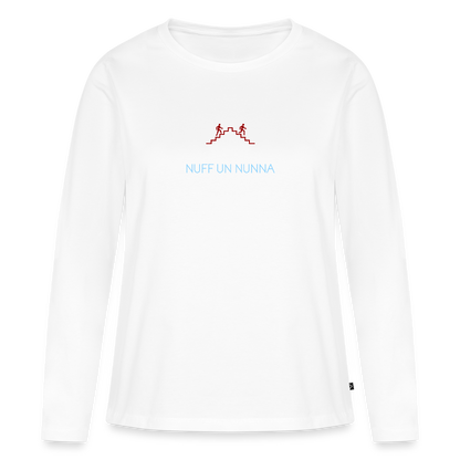 DAMEN ORGANIC LANGARM-SHIRT - NUFF UN NUNNA DARK - Weiß