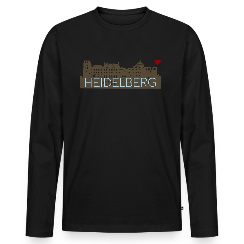 HERREN ORGANIC LANGARM-SHIRT - HEIDELBERGER SCHLOSS DARK - Schwarz