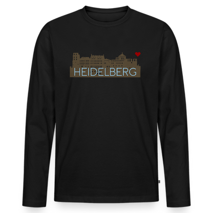 HERREN ORGANIC LANGARM-SHIRT - HEIDELBERGER SCHLOSS DARK - Schwarz