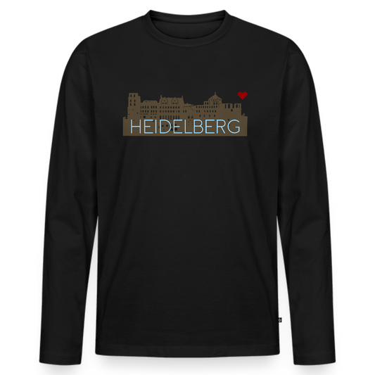 HERREN ORGANIC LANGARM-SHIRT - HEIDELBERGER SCHLOSS DARK - Schwarz