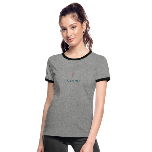 DAMEN KONTRAST SHIRT - ALLA MOL TRANSPARENT - Grau meliert/Schwarz
