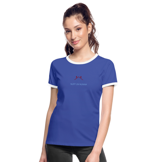 DAMEN KONTRAST SHIRT - NUFF UN NUNNA DARK - Blau/Weiß