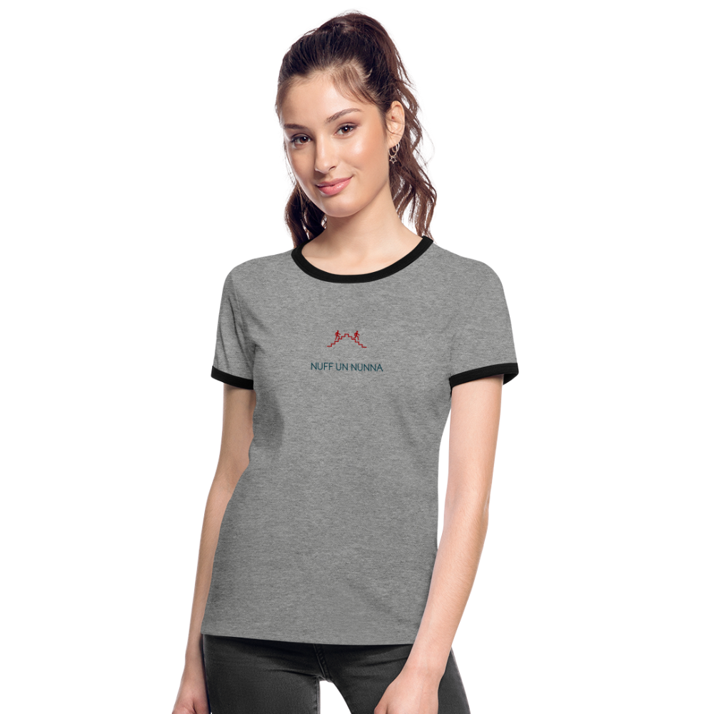 DAMEN KONTRAST SHIRT - NUFF UN NUNNA TRANSPARENT - Grau meliert/Schwarz
