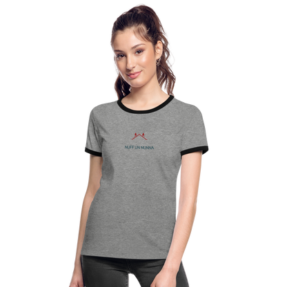 DAMEN KONTRAST SHIRT - NUFF UN NUNNA TRANSPARENT - Grau meliert/Schwarz