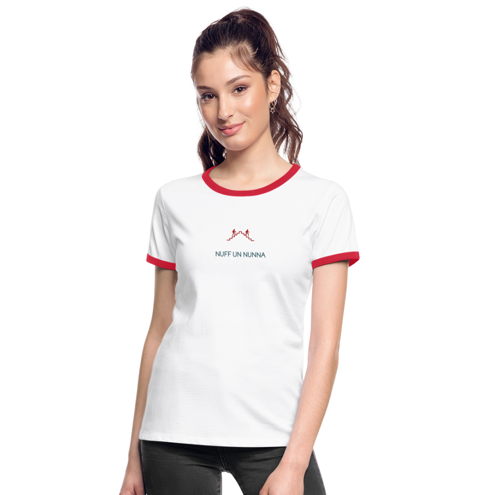 DAMEN KONTRAST SHIRT - NUFF UN NUNNA TRANSPARENT - Weiß/Rot
