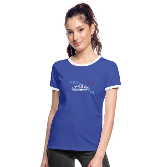 DAMEN KONTRAST SHIRT- HEIDEL(BERG)ER DARK - Blau/Weiß