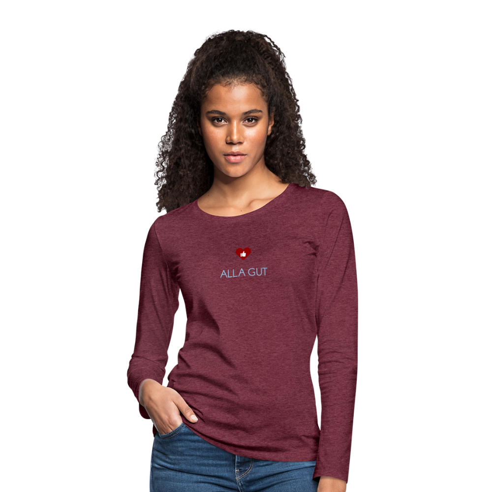 DAMEN LANGARM-SHIRT - ALLA GUT DARK - Bordeauxrot meliert