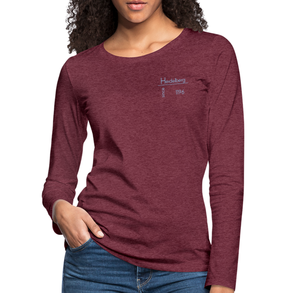 DAMEN LANGARM-SHIRT - HEIDELBERG SINCE DARK - Bordeauxrot meliert